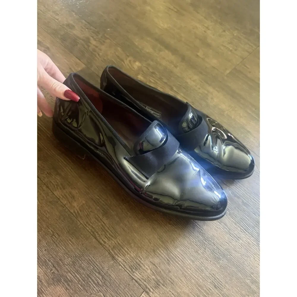 Salvatore Ferragamo Men Size 13EE Black Patent Leather Tuxedo Loafer Dress Shoes Salvatore Ferragamo Black Patent Leather Dress Shoes for Men  main image 4